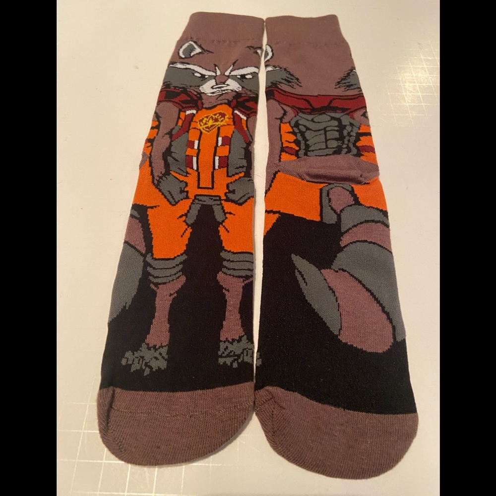 New Rocket Raccoon Crew Socks Marvel